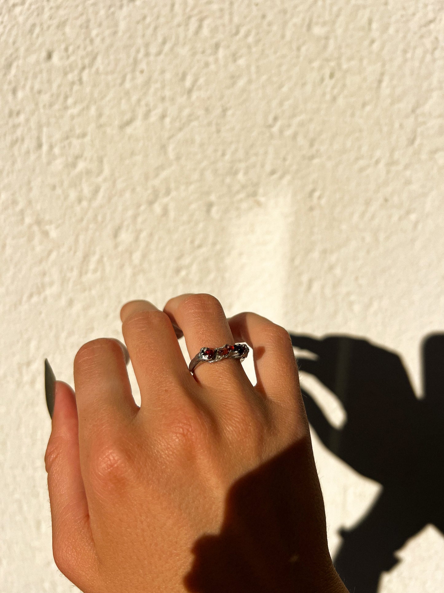 Bague soudure Grenat rouge