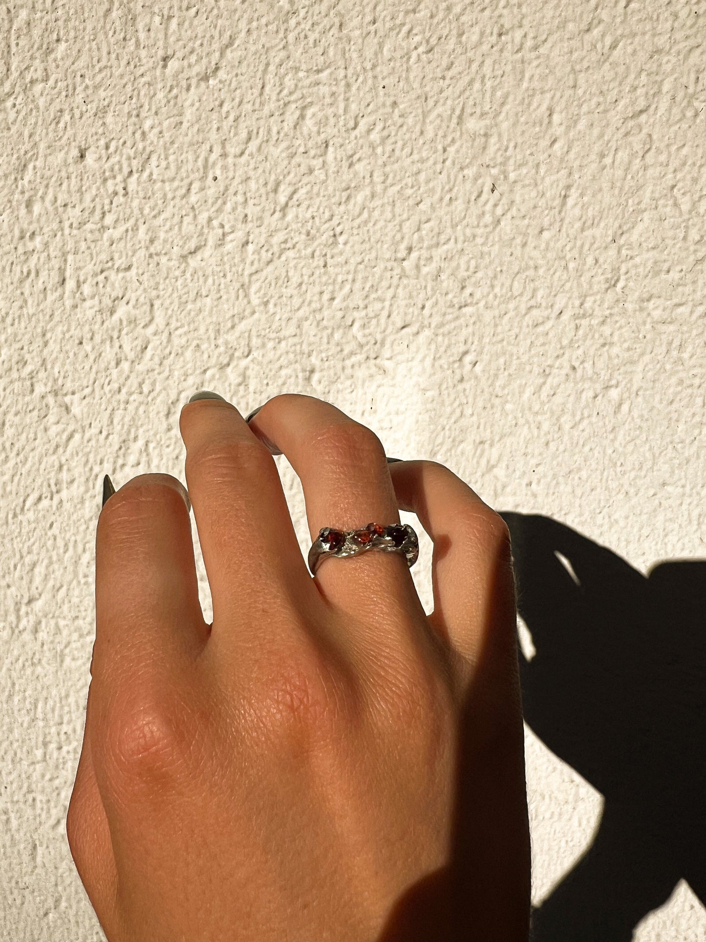 Bague soudure Grenat rouge