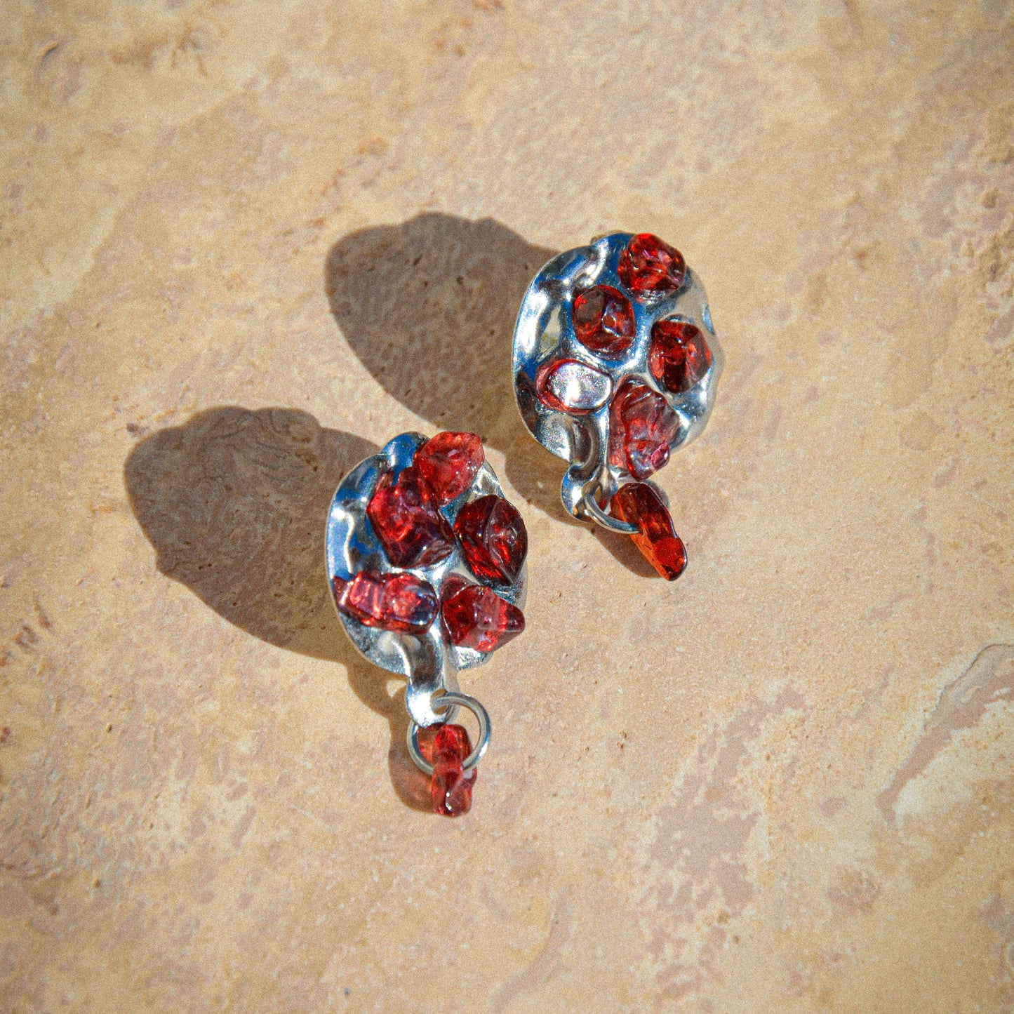 Boucles d'oreilles Grenat