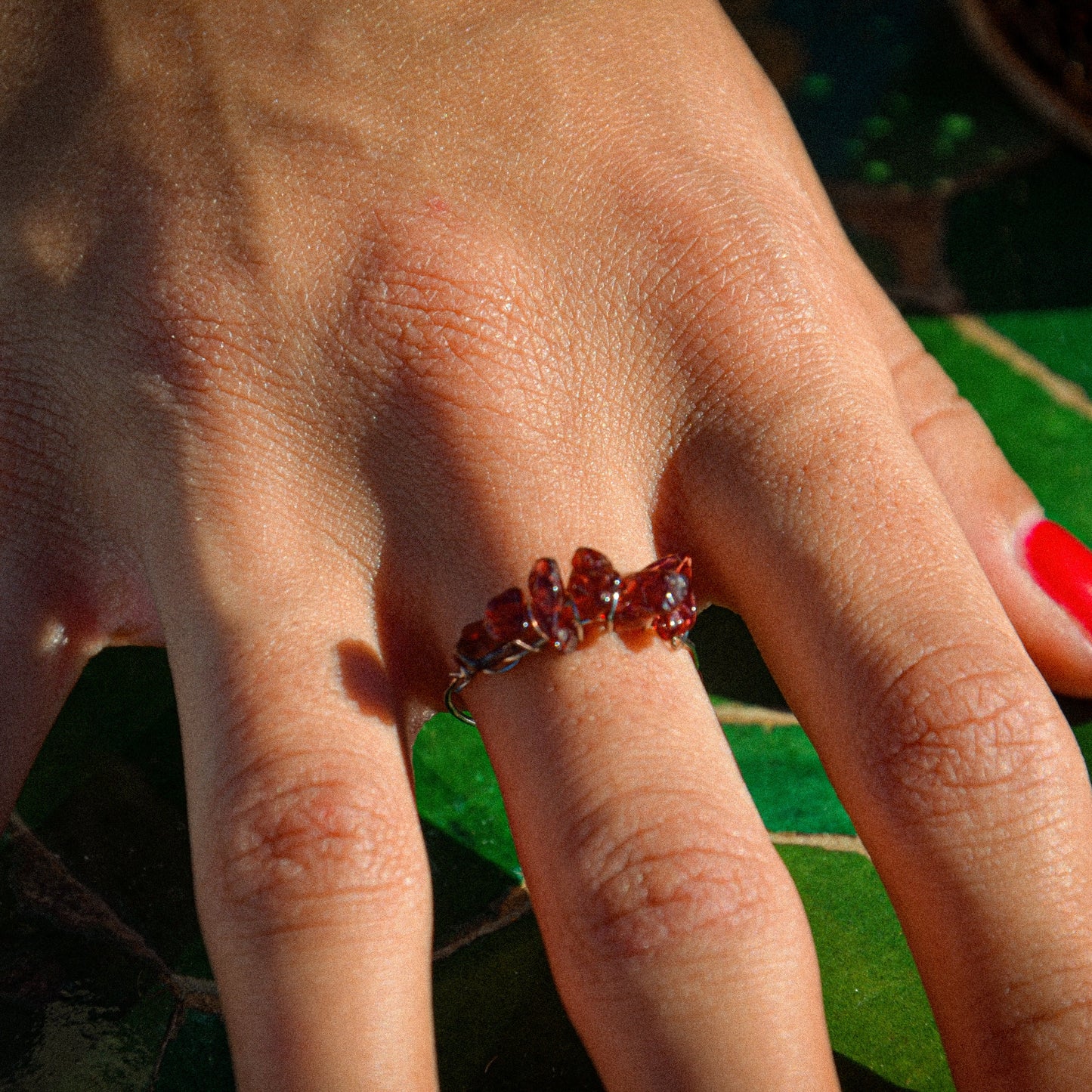 Bague Grenat Rouge