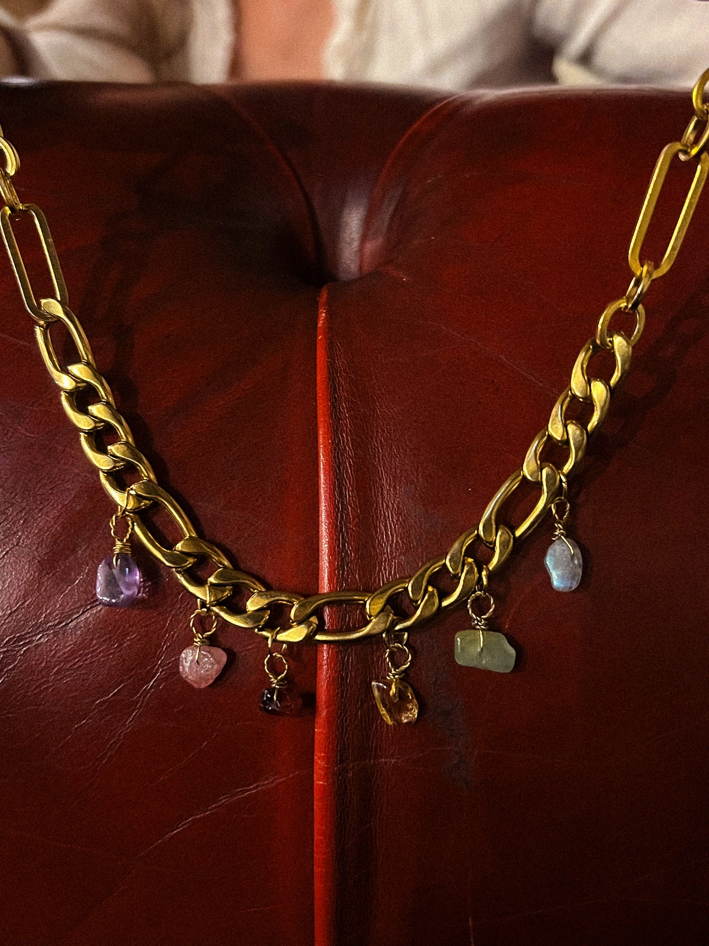 Collier 6 pierres Arc-en-ciel