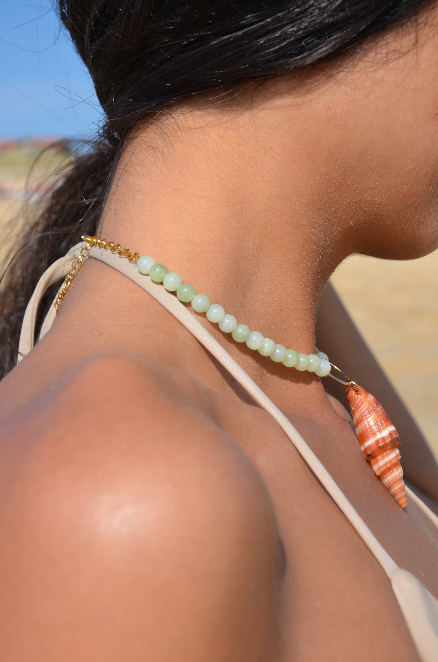 Collier Perles et véritable coquillages