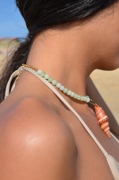 Collier Perles et véritable coquillages