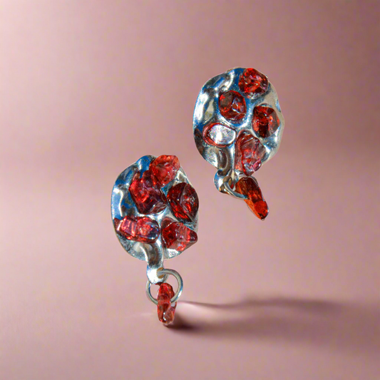Boucles d'oreilles Grenat