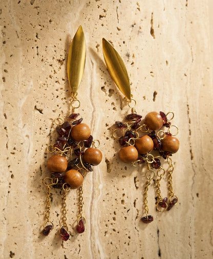 Boucles d’oreilles Asymétriques Grenat Mystic