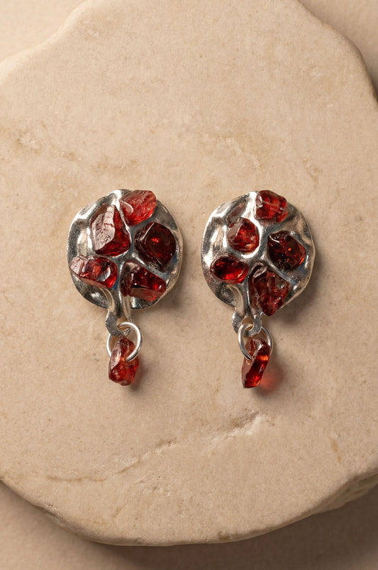 Boucles d'oreilles Grenat