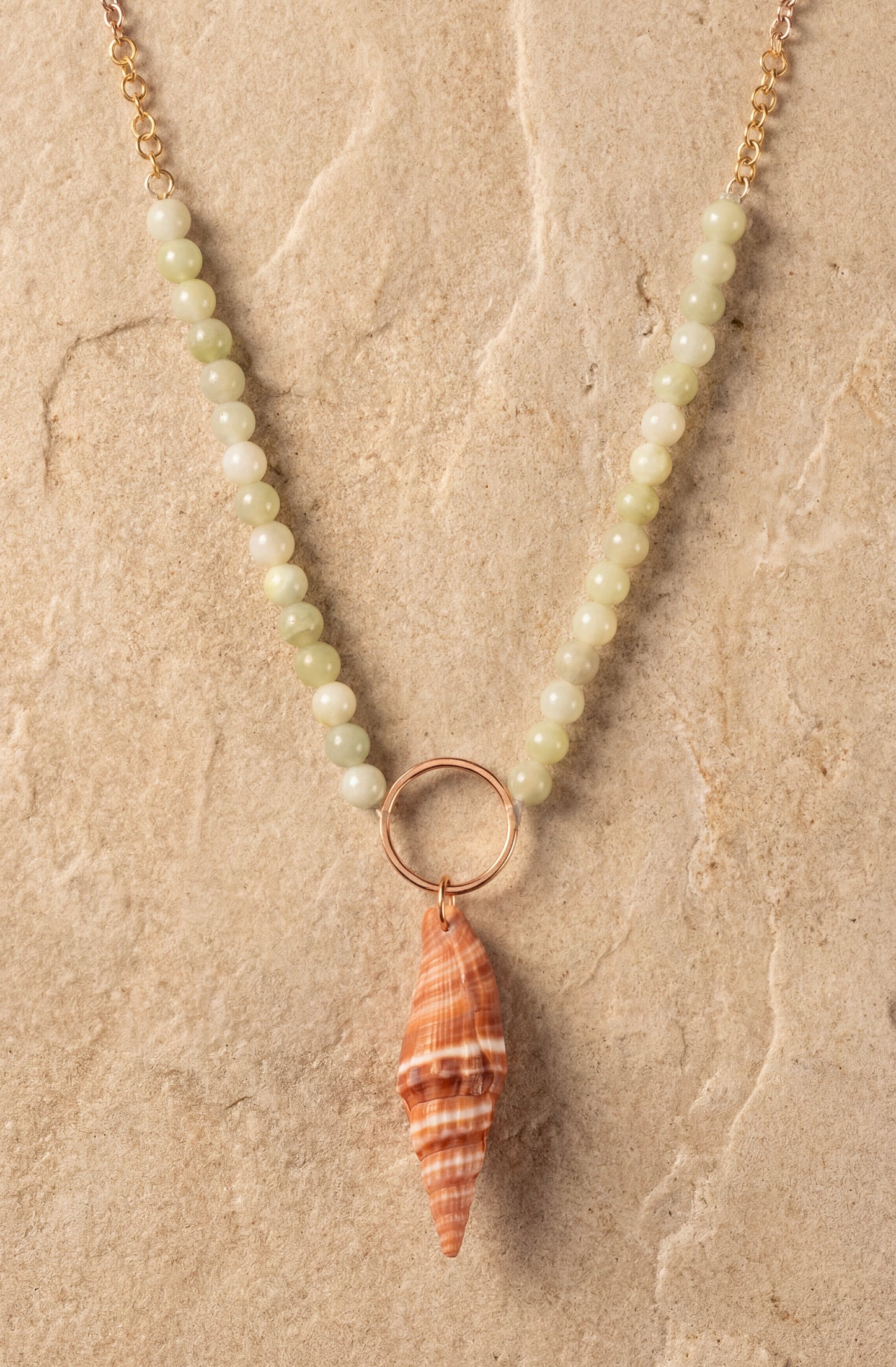 Pearl and real shell necklace