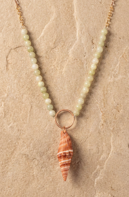 Pearl and real shell necklace